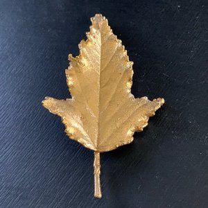 Gold-dipped Leaf Brooch | 10K